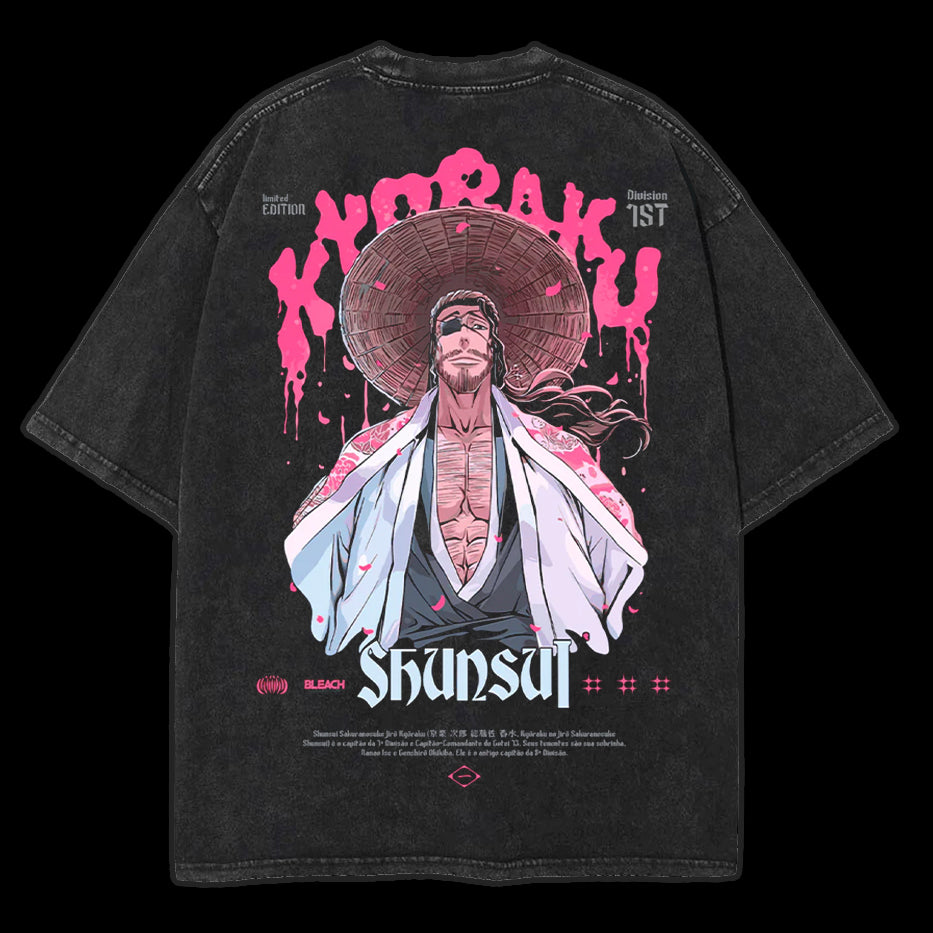 "Shunsui Kyōraku" Unisex Anime Bleach Wash Tee [MMU] - Image 2